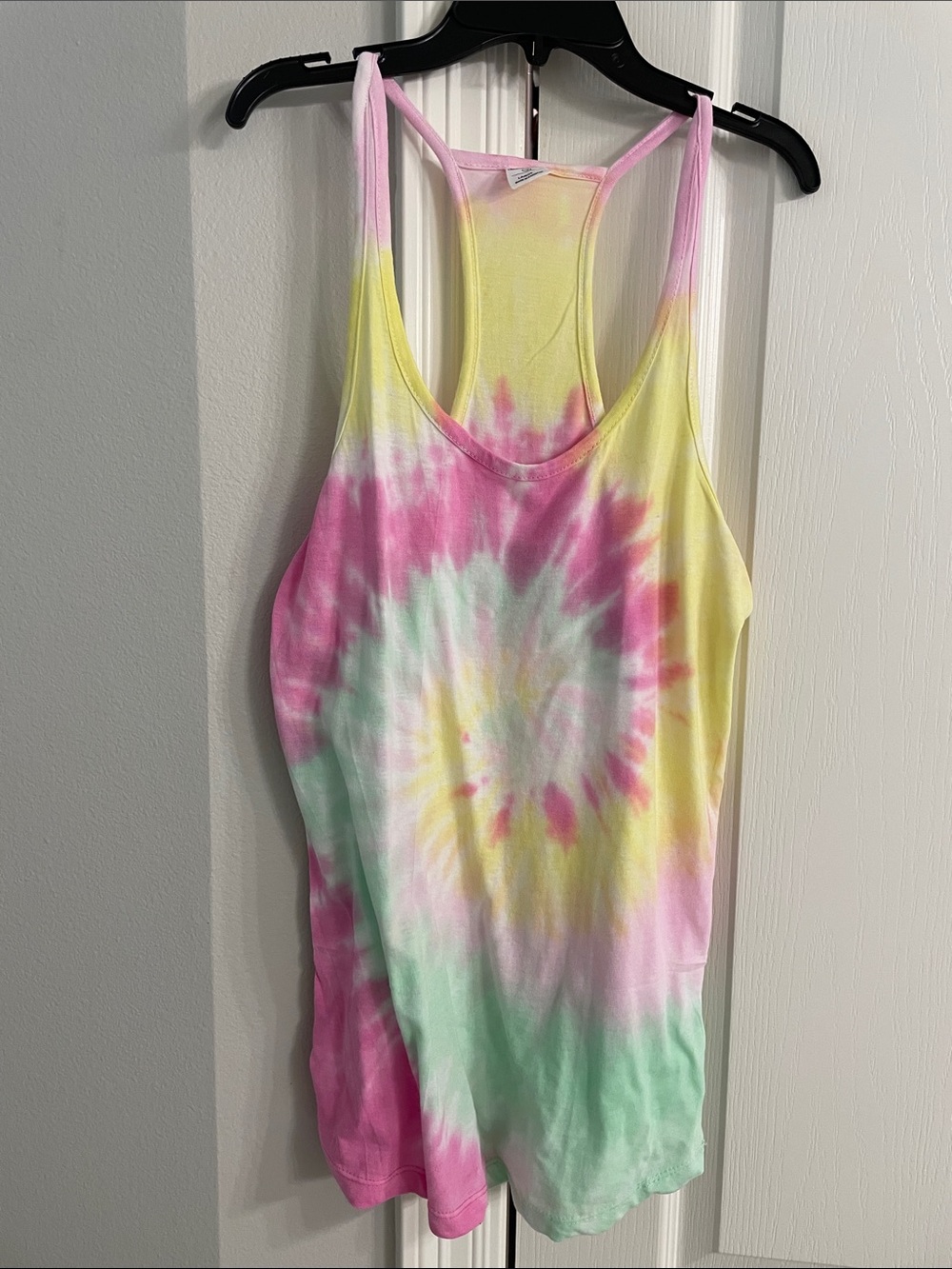 Tie-Dye Racerback Tank Top - Pink, Yellow & Mint